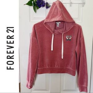 Forever 21 Solid Pullover Hoodie in Rose Pink
